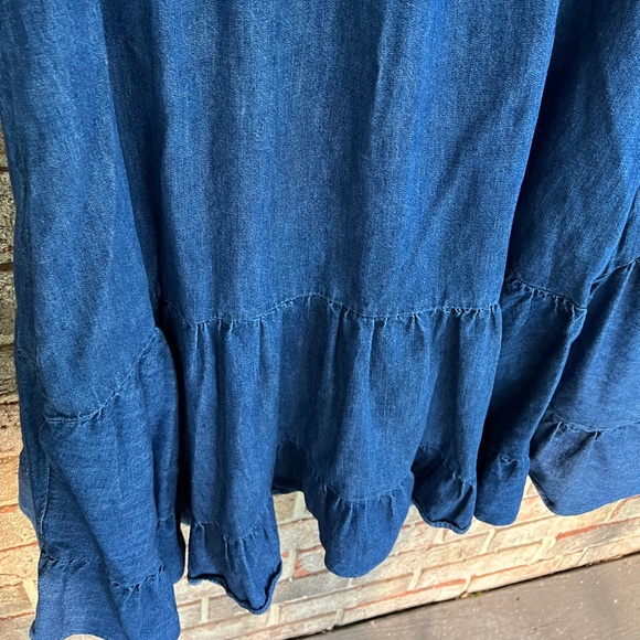 FREE PEOPLE Blue Denim Babydoll Dress / Size L / NWOT - Picture 6 of 8